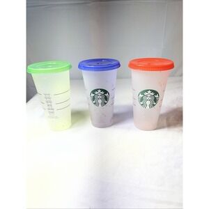 Set Of 3 Starbucks Confetti 24oz Cold Cups No Straws
